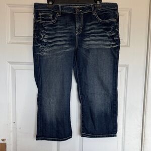 BKE Women's Dark Wash Cropped Jeans